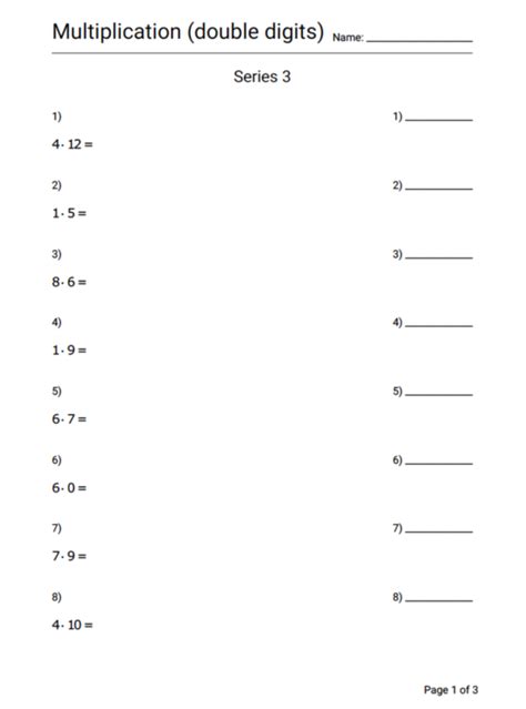 Multiplication Worksheet Series 3 Geek Slop Online