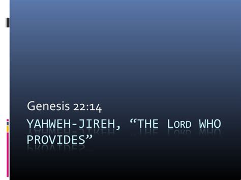 Names Of God Yahweh Jireh PPT