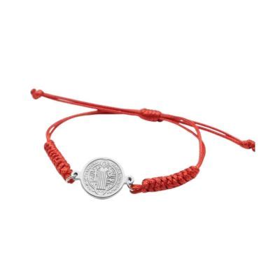 Pulsera Medalla De San Benito Hilo Rojo Y Acero SANTORAL Falabella