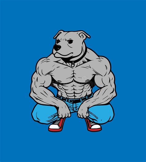 The Dog Pitbull Body Building Stock Illustration Illustration Of