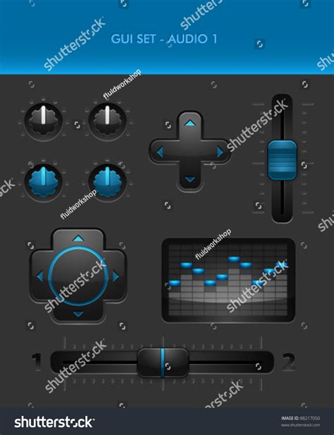 Vector Gui Set Audio 2 Stock Vector 88217050 Shutterstock