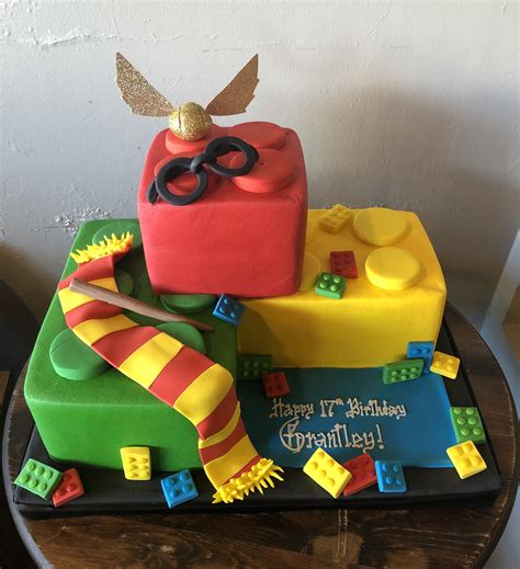 Lego Harry Potter Birthday Cake Adrienne Co Bakery Harry Potter