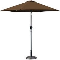 2 5M Round Garden Parasol Patio Sun Shade Aluminium Crank Tilt Umbrella