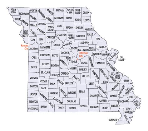 Missouri Counties: History and Information | County map, Missouri, Missouri state