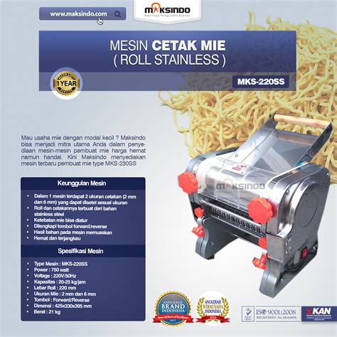 Jual Mesin Cetak Mie Mks Ss Roll Dan Moulding Stainless Di