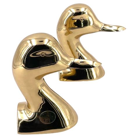 Mid Century Modern Solid Brass Duck Bookends At 1stdibs