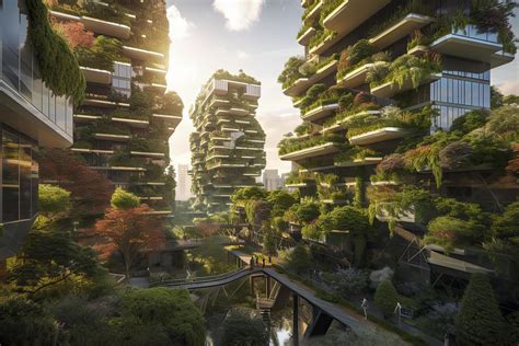 future smart cities, sustainable citys, sustainble highrises with lush ...