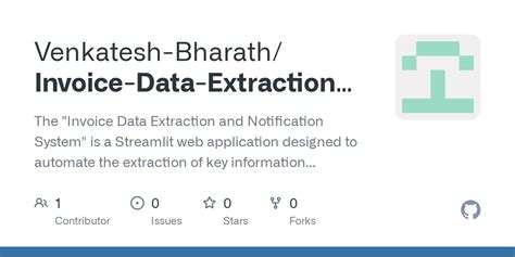 GitHub Venkatesh Bharath Invoice Data Extraction And Notification