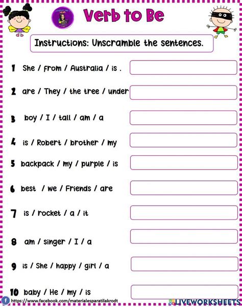 Unscramble The Sentences Worksheet For Elementary Live Worksheets