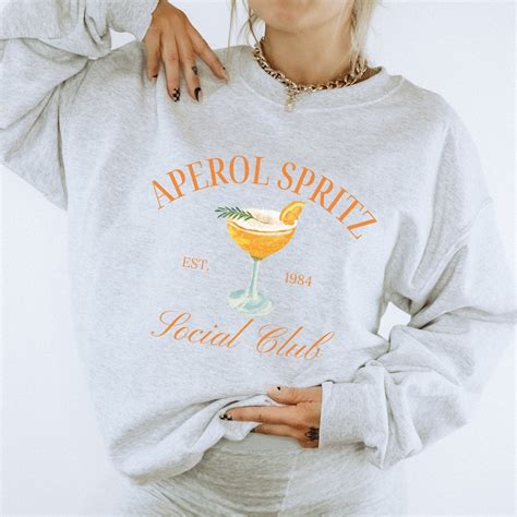 Aperol Spritz Social Club Sweatshirt Aesthetic Cocktail Sweater