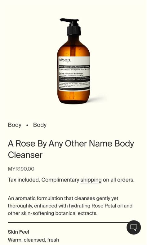 Aesop A Rose By Any Other Name Body Cleanser 500ml Beauty Personal