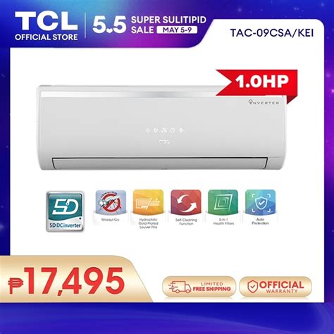 Tcl Hp Inverter Aircon Split Type Air Conditioner Tac Csa Kei White