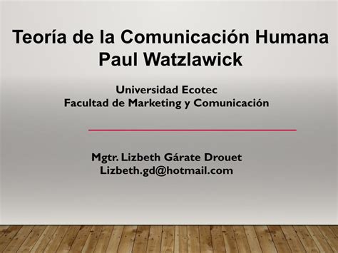 PDF Teoría de la Comunicación Humana Paul Watzlawick PDFSLIDE NET