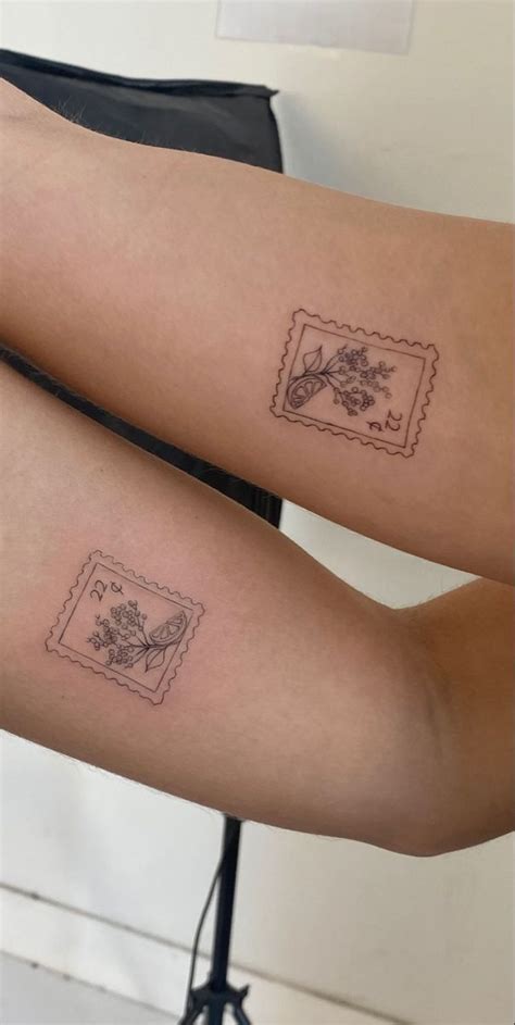 European Summer Stamp Tattoo Matching Tattoos Friend Tattoos Matching