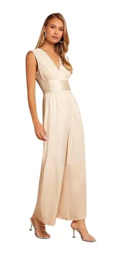 Entero Jumpsuit Mono Fiesta Crema El Cuotas Sin Inter S