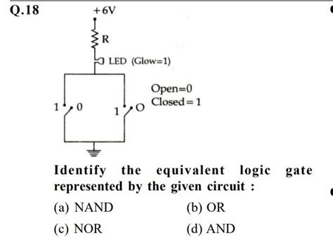 Q18 Identify The Equivalent Logic Gate Represented By The Given Circuit