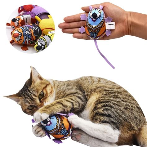 15 PCS Fat Cat Toy Fat Canvas Colorful Mouse With Cat mint Pet Product Catnip Funny Mouse Cat ...