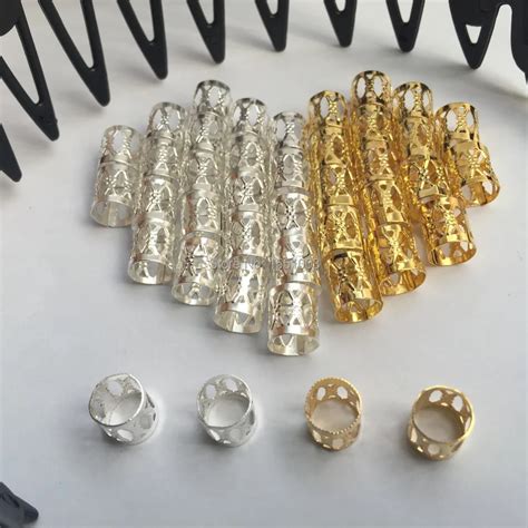 50pcs Gold 50pcs Silver Free 5pcs Color Plated Hair Braid Cuff Clip