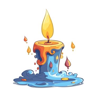 Candle Light Vector Sticker Clipart Cartoon Illustration Of A Blue