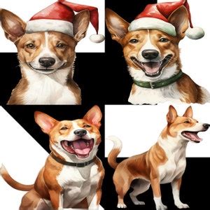 Gleeful Basenji Christmas Yodel Clipartbasenji Dog Yodeling - Etsy