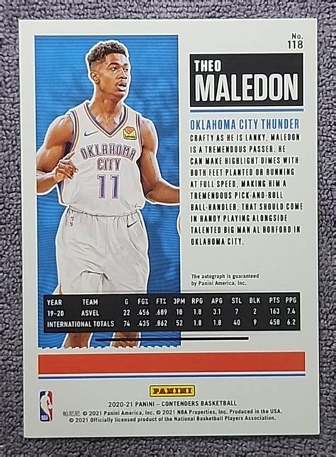 2020 21 Panini Contenders Finals Ticket 49 Theo Maledon 118 Rookie