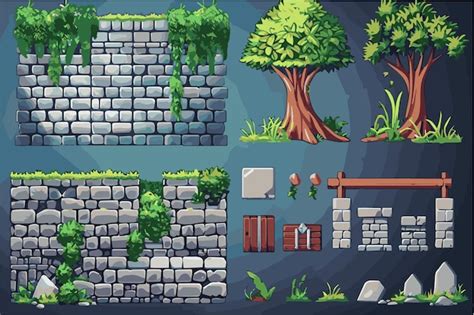 Premium Vector Highquality 2d Game Assets Tilesets Weapons And Buildings