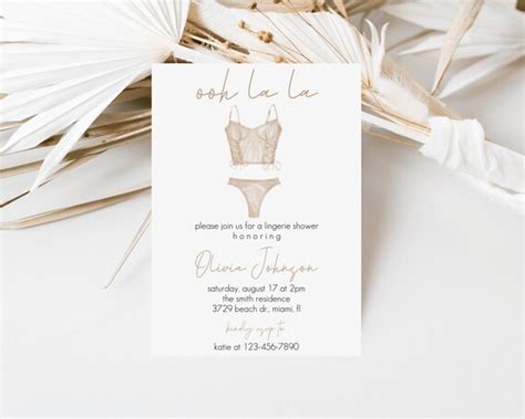 Editable Lingerie Shower Invitation Template Modern Lingerie Etsy