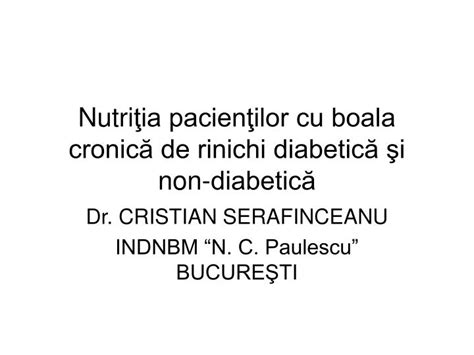 Ppt Nutri Ia Pacien Ilor Cu Boala Cronic De Rinichi Diabetic I