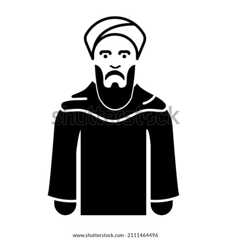 Mullah Wearing Turban Traditional Clothes Holding Stock Illustration