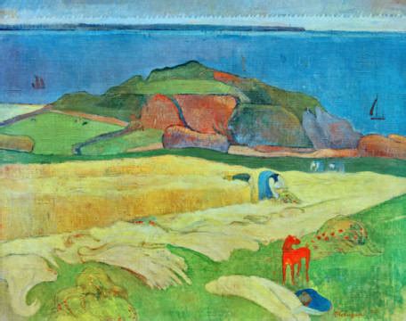 Paul Gauguin The Harvest At Sea Le Pouldu Art Print Canvas On Stretcher