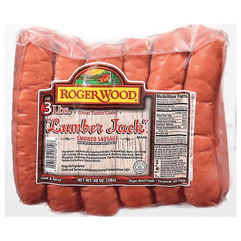 Roger Wood Smoked Sausage Lumber Jack 48 Oz Deli Quality Foods