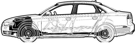 Audi A B Typ E Sedan Blueprints Free Outlines