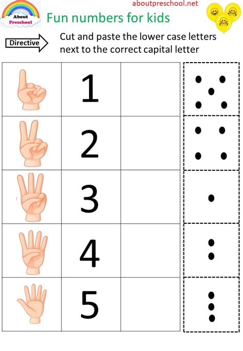 Number Matching Worksheets 1 20 Pdf