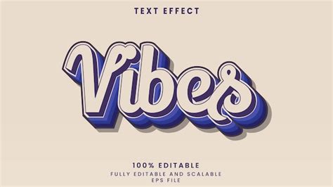 Efecto De Texto Vectorial De Vibraciones Vector Premium