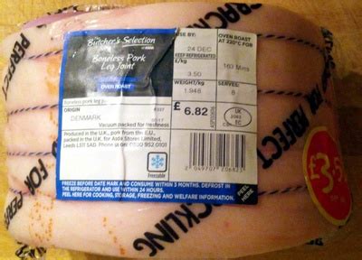 Asda The Butcher S Selection Of Asda Boneless Pork Leg Joint Is Not