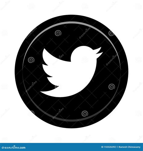 Twitter Social Media Icon Button Editorial Photography - Illustration ...