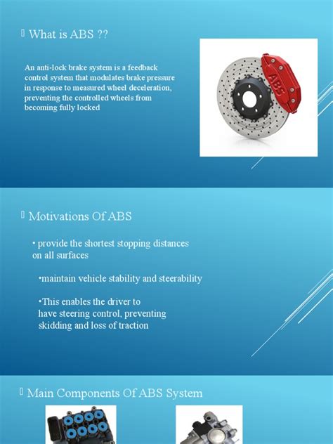 Anti Lock Braking System Presentation Pdf Anti Lock Braking System Brake