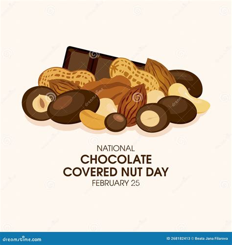 National Chocolate Covered Nut Day Vector Stock Illustration