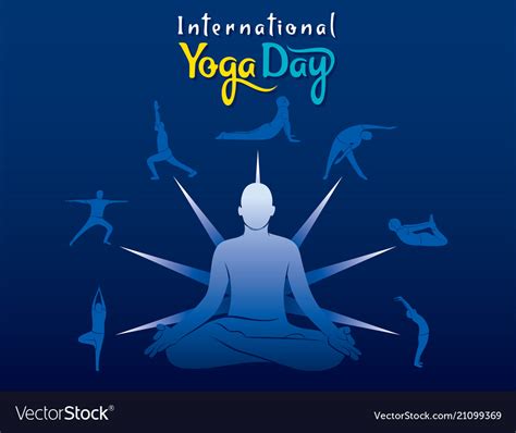 International Yoga Day Poster Design Royalty Free Vector