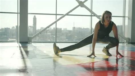 Attractive Blonde In Spotswear Doing Str Stock Video Pond5