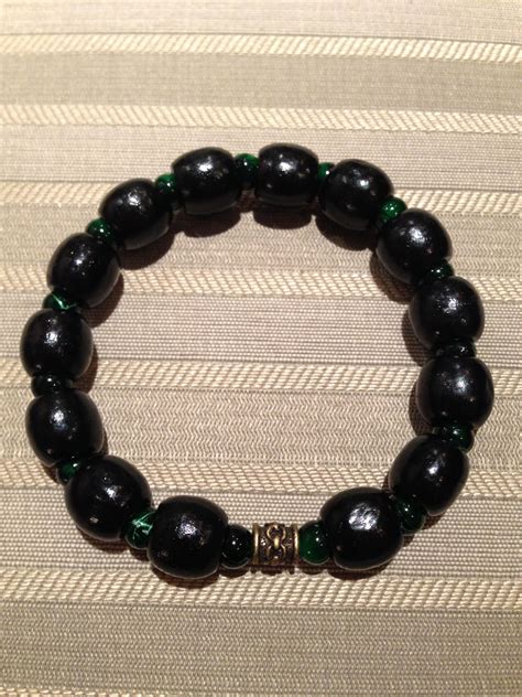 Black Green Beaded Bracelets Mens Bracelet Jewelry