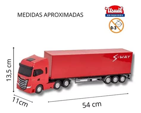 Caminhão Miniatura Iveco Carreta Baú Refrigerado S way Cor Colorido à