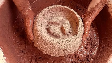 Asmr Dusty Red Dirt Shapes Crumbling In Water Dry Dipping Smashing Asmr