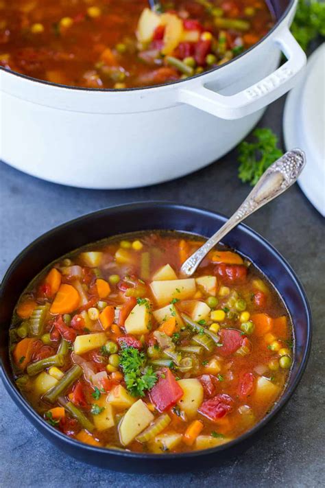 Homemade Vegetable Soup Is Hearty And Packed With Vegetables A Comforting Feel Good Soup That