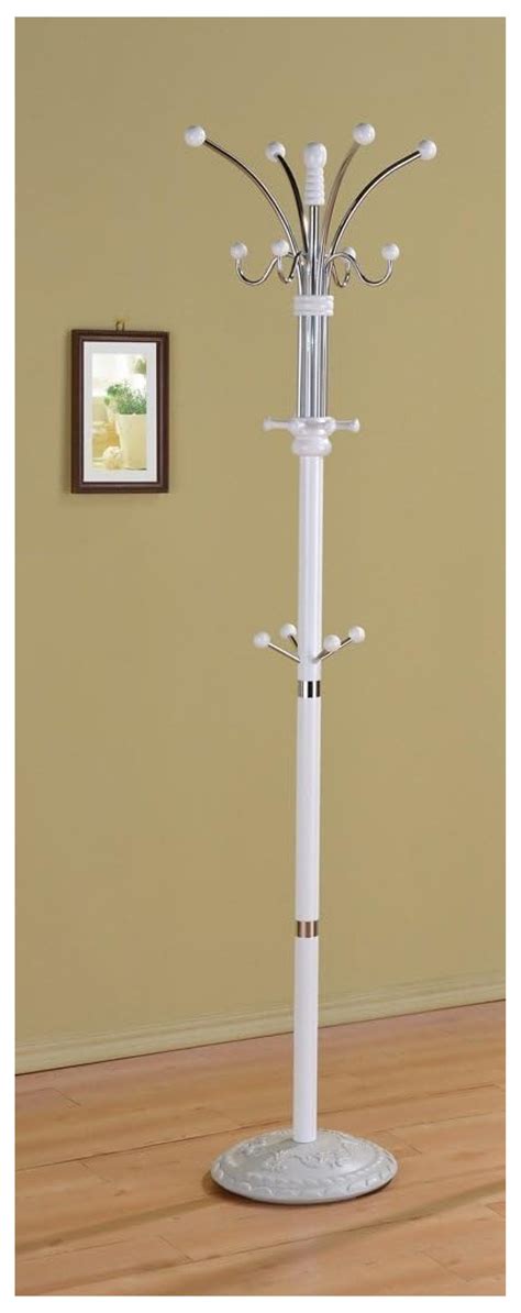 Coat Stand Wood And Metal White