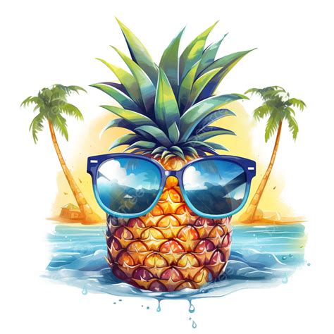 Pineapple Cartoon With Sunglasses At Wanda Carlucci Blog