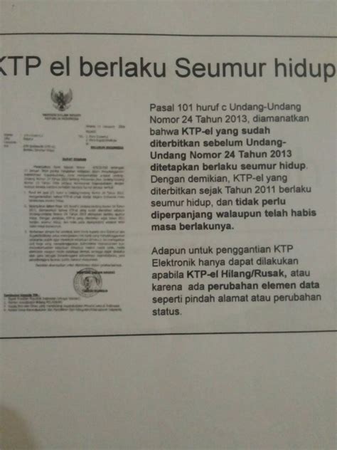 Dasar Hukum E Ktp Seumur Hidup Hukum 101