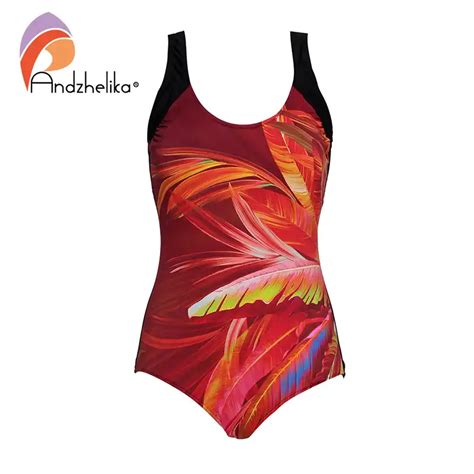 Andzhelika Leaves Print One Piece Swimsuit Summer Women Xl Xl