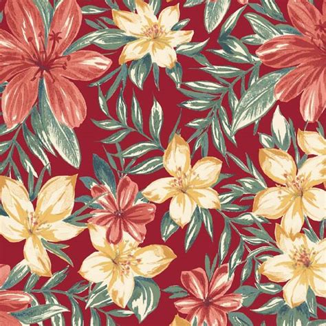 Arden Selections 36 In X 54 In Ruby Clarissa Tropical Outdoor Fabric