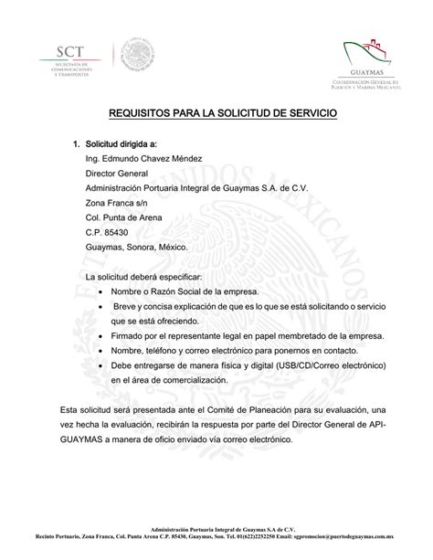 Solicitud Para Contrato De Servicios